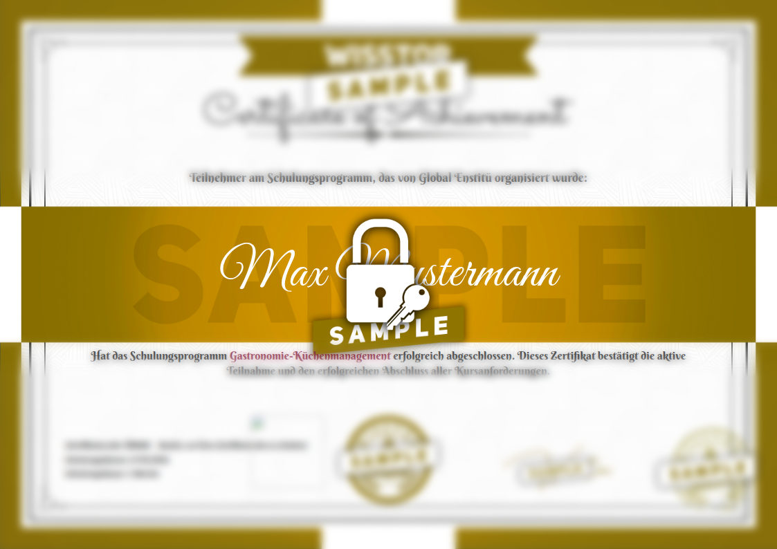 Beispiel Gastronomie-Küchenmanagement-Zertifikat